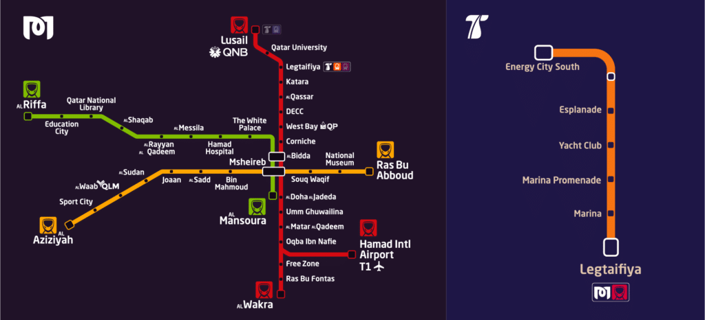 Mapa do metrô de Doha