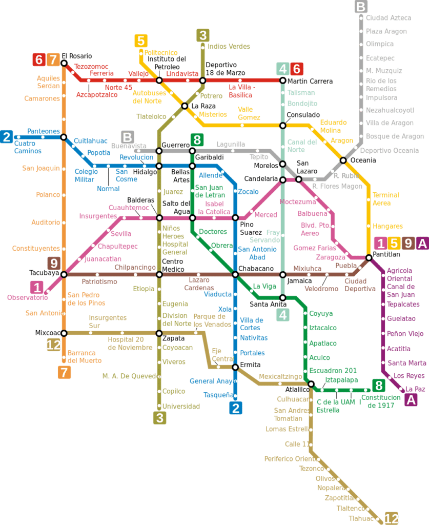 Mapa do Metro da Cidade do México