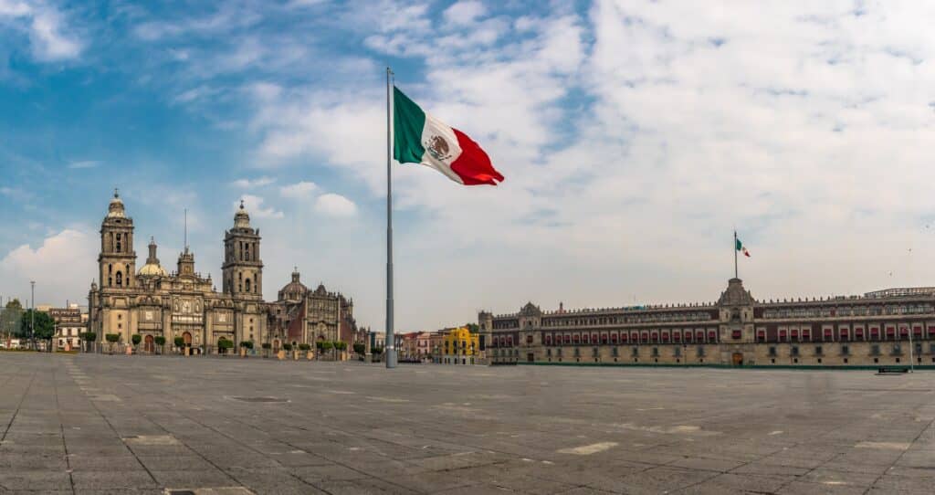 Vista panorâmica de Zócalo e Catedral - Cidade do México, México